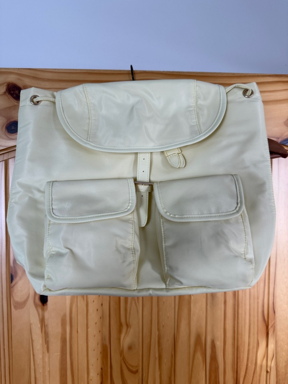 Year of Ours Pale Yellow Nylon Backpack with Front Pocket